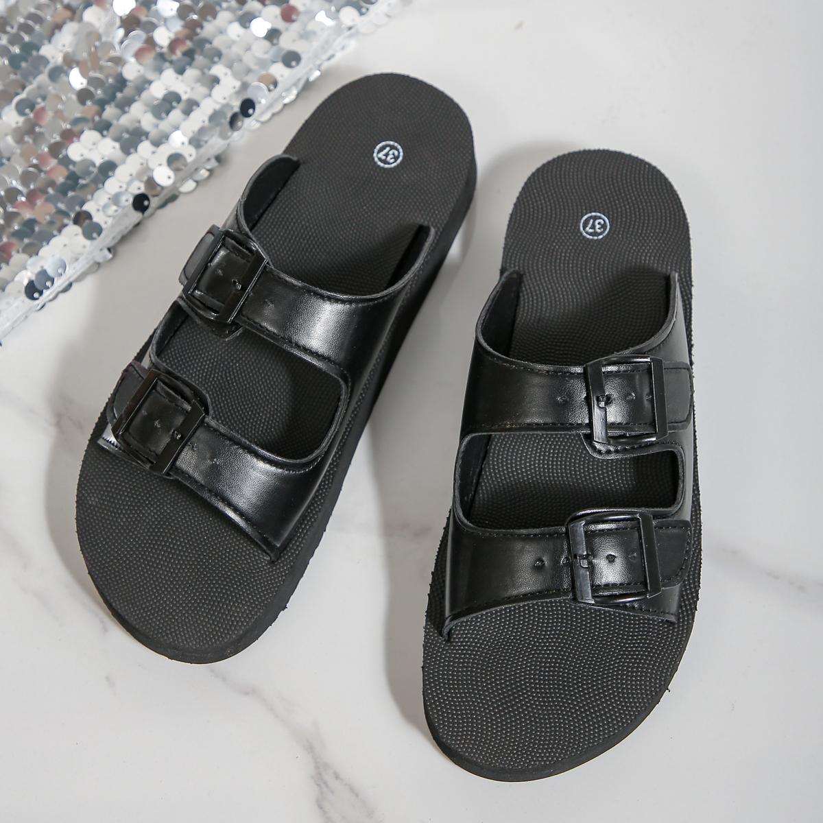 

Жіночі плоскі шльопанці 2024 Літо Нові пляжні сандалі Легкі зручні неглибокі шльопанці Дихаючі дизайнерські слайди Жіночі 43 чорний