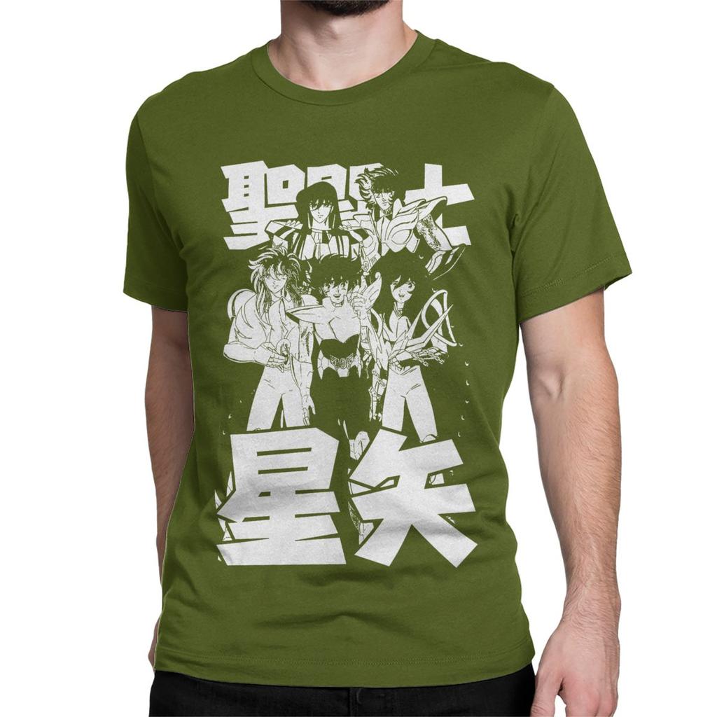 Men Women's Knights Of The Zodiac Japanese Anime T Shirts Saints Seiya Cotton Tops Short Sleeve Round Collar Tees T-Shirts