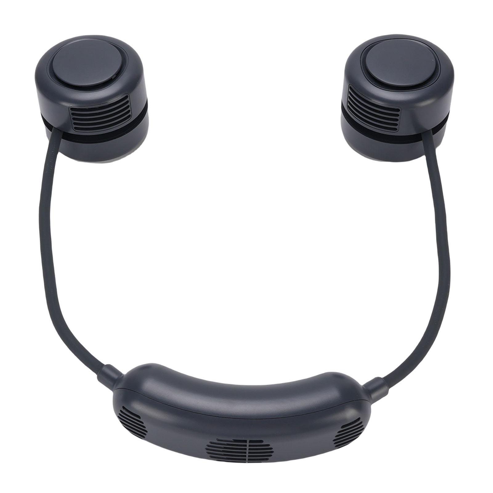 

Portable Neck Fan Rechargeable 3 Speeds Wearable Personal Fan Quiet Battery Operated Semiconductor Cooling Fan for Home чёрный