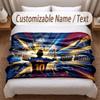 Lionel Messi Printed Flannel Blanket Custom Name Text Soft Warm Throw For Bedroom Holiday Gift