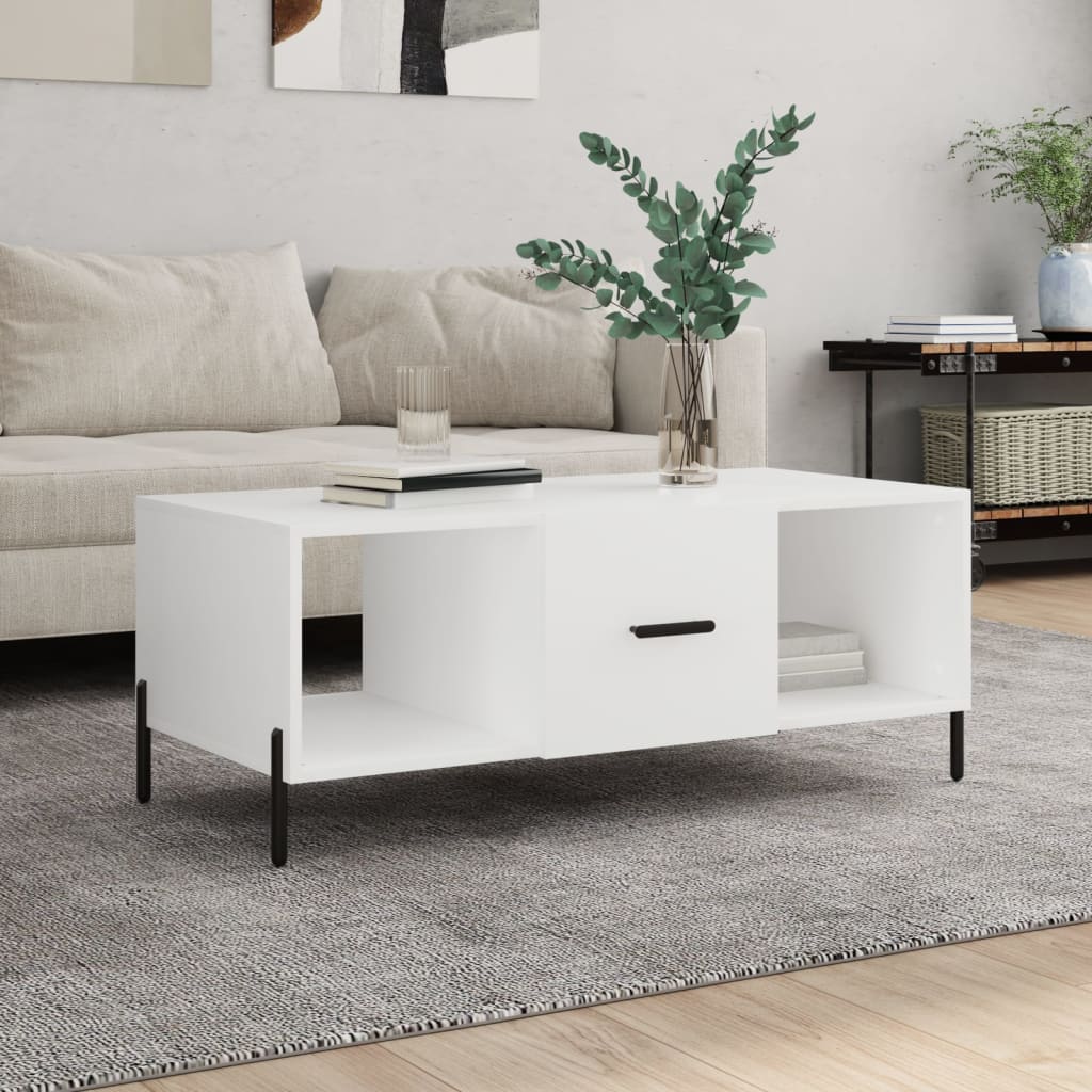  Coffee Table, White, 102x50x40 Cm, Wood-based Material