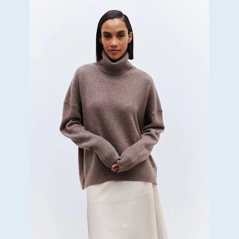 Soft High Neck Sweater Women Warm Thick Alpaca Blend Pullover Casual Daily Wear