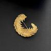 French Three-dimensional Feather Brooch Women's Retro Light Luxury Feather Brooch Pin Sweater Suit Accessories