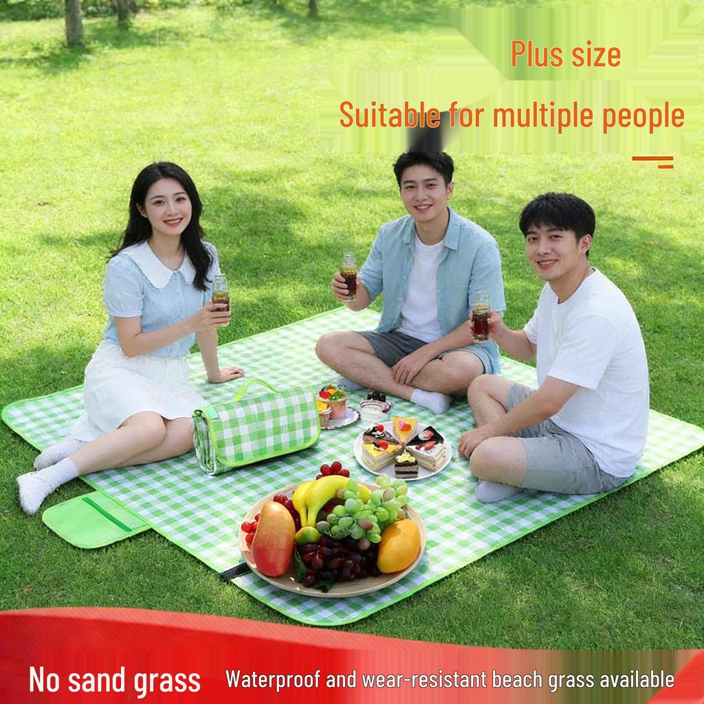 Waterproof Outdoor Picnic Mat - Thick, Moisture-Proof, Portable, Versatile for Camping, Lawn, Beach, or Tent.