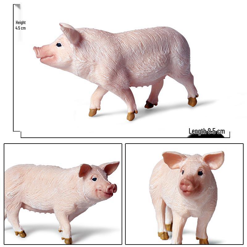 Children's Wildlife Model: Plastic Pig Figurines (Domestic Pig, Large White Pig, Vietnamese Pig, Babirusa, Wild Boar)