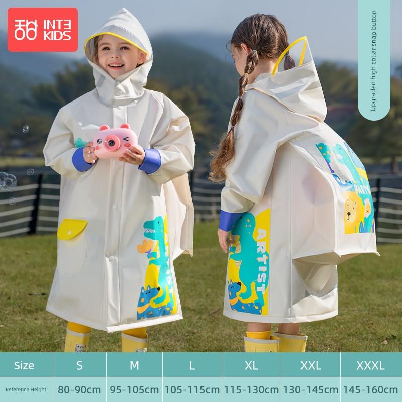 Children's Raincoat for Boys and Girls, Transparent Rain Poncho for Toddlers and Kindergarten Kids, Dinosaur Raincoat, Rain Gear