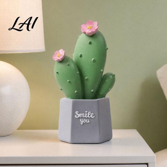 Indoor Cactus Ornament Resin Figurines Home Ornament Desktop Decor Decoration Geometric Planters for Office Modern Decor