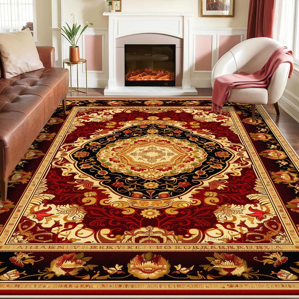Persian Decoration Carpet Living Room Sofa Tea Table American Luxury Rugs Bedroom Washable Antiskid Entrance Floor Mat Lounge