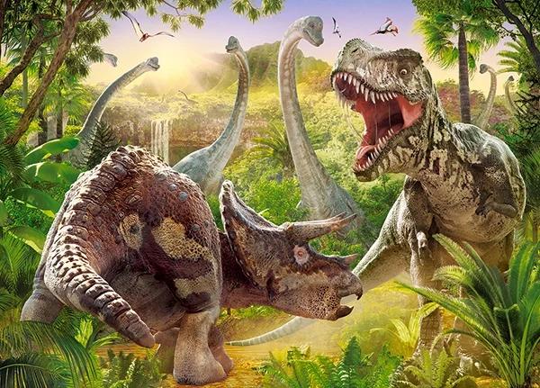 180-piece puzzle. Dinosaur Battle