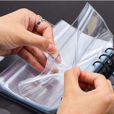 New New 6PCS A5/A6/A7 6 Holes 3-layer Double-sided Binder Pockets ,Transparent Zipper Folders And Side Open Folders, Waterproof