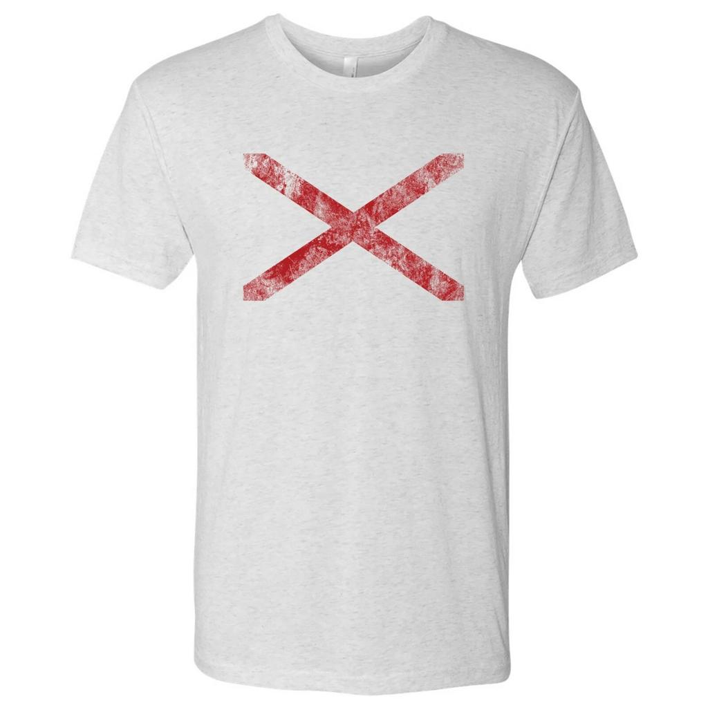 Alabama Flag State Pride Hometown Triblend Mens T-Shirt - Heather White