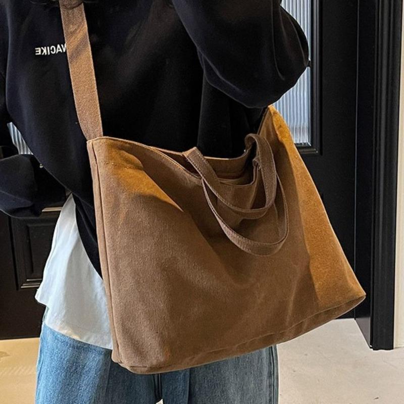 Large-capacity Tote Bag Casual Versatile Canvas Bag Trendy Texture Tote Bag Class Commuter Large Bag Women's Bag
