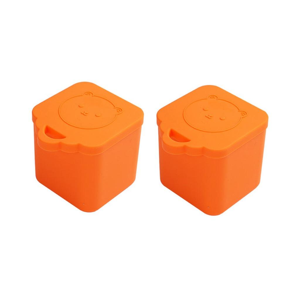 2pcs Reusable Dips Container Silicone Salad Dressing Container Snack Box  Lunch Box
