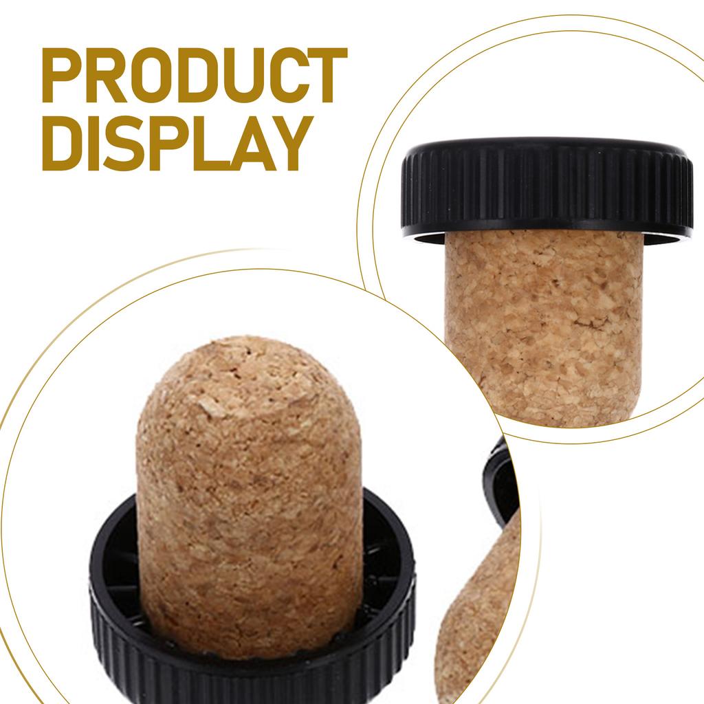 10pcs Bottle Stopper Cork Stoppers Corks Cap Saver Wooden Bottles Sealing Plug Reusable sealer Beverage Topper Accessories 5