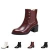 Damen British Casual Blockabsatz Stiefel mit spitzer Zehenpartie