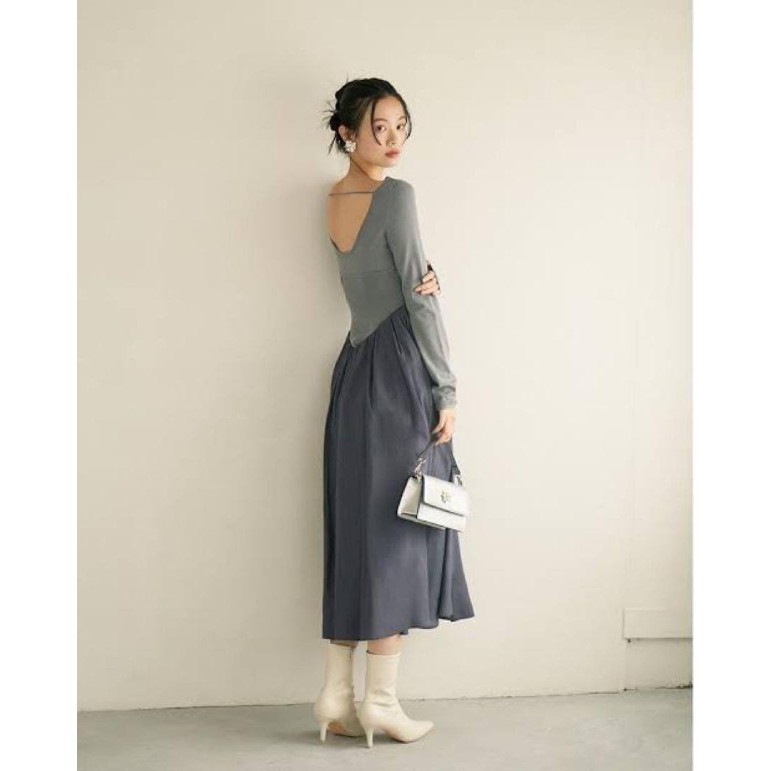 [Today s Limited Price] LILY BROWN Corset Detail Knit Combination Dress