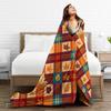 New Year Plaid & Pattern Blanket  Super Warm Comfortable Plush Throw Blanket For Students Outdoor Flannel Bedspread Bed Cover