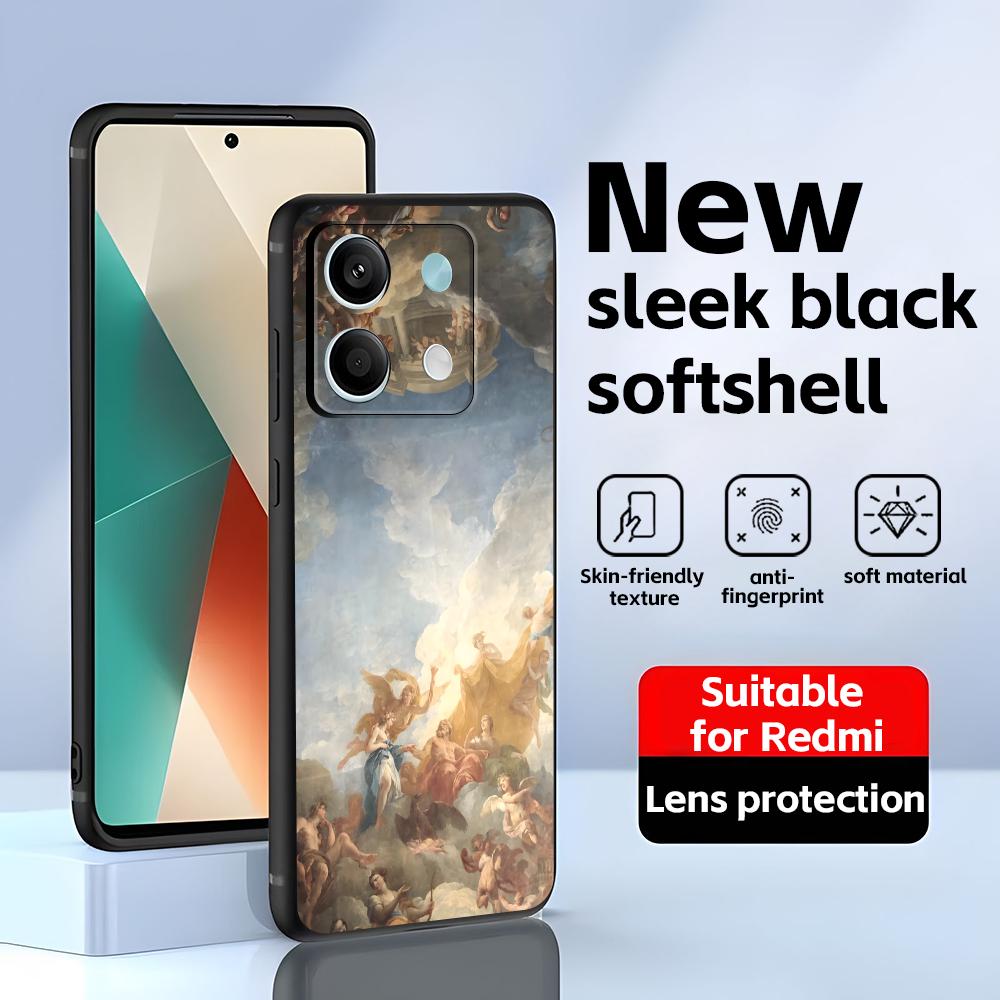 Renaissance Art Paintings  Phone Case For Redmi Note 14 13 12 11 Pro Plus S 5G 14C A3 Soft Black Phone Cover