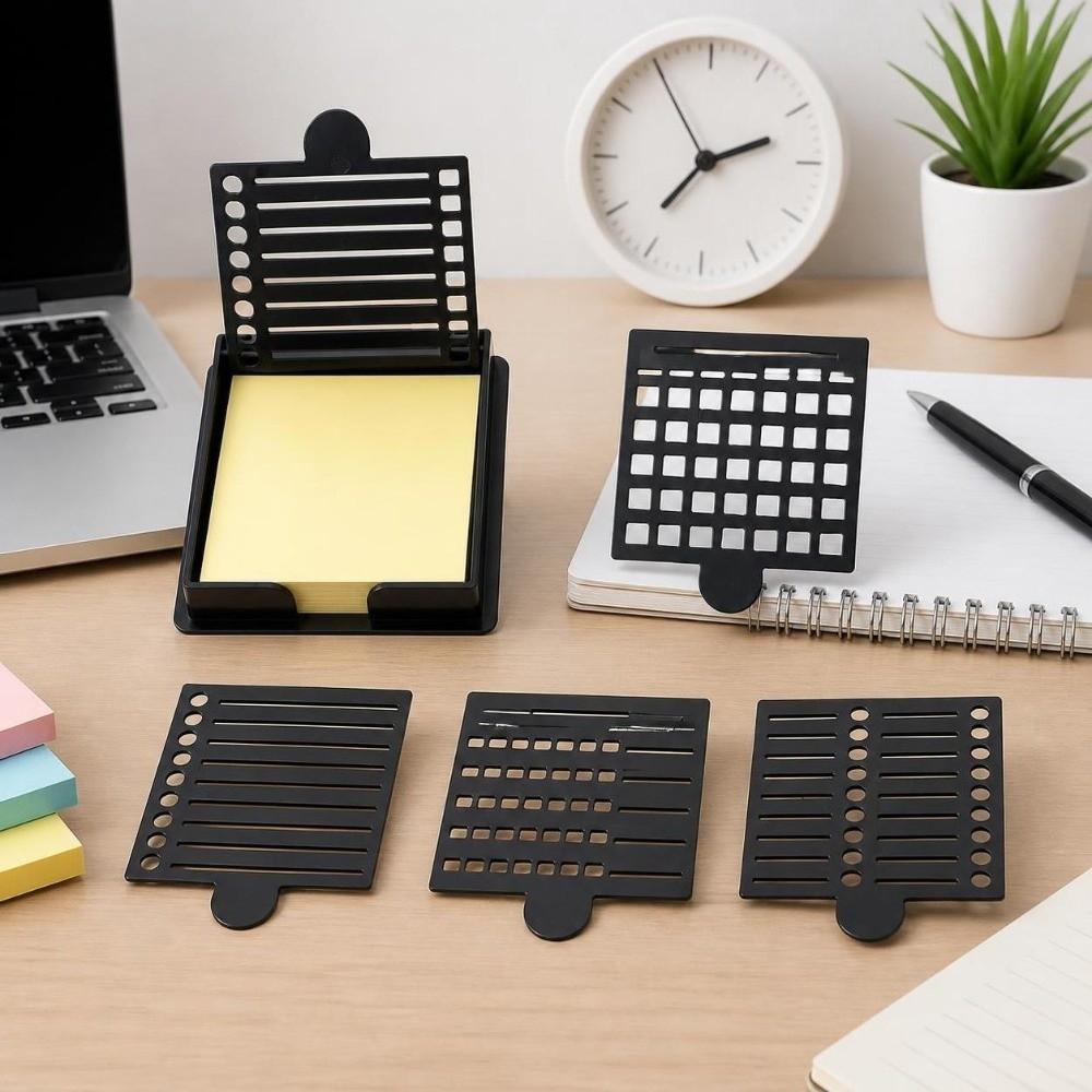 6pcs Reusable Sticky Note Stencil Five Templates Note Dispenser Sticky Note Holder For Office Desk