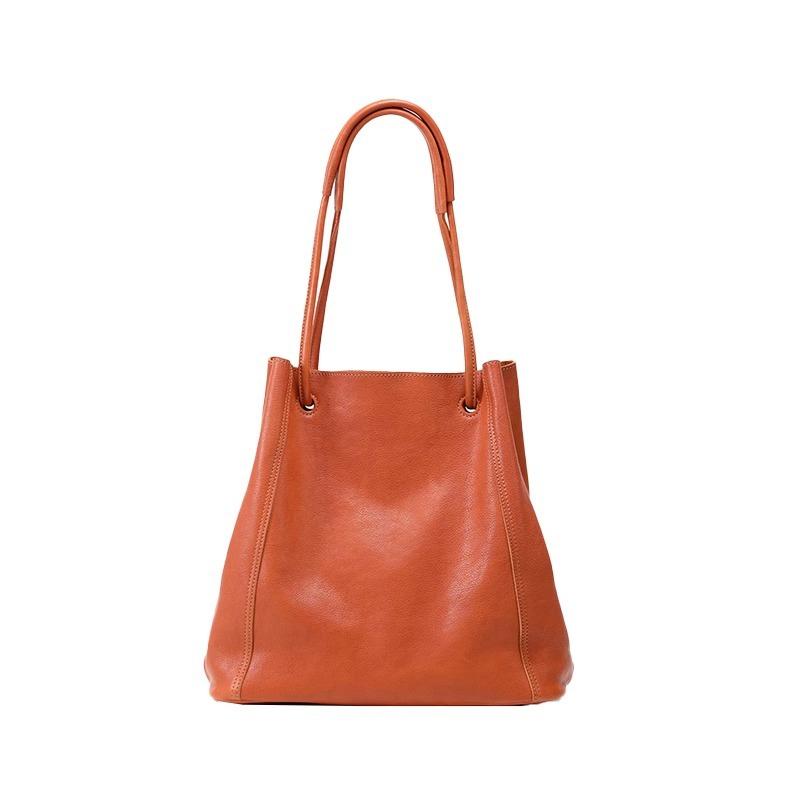 Luxury 2026 New Women's Commuter Soft Leather Bucket Bag - Genuine Leather Spacious Tote & Timeless Shoulder Hobo Bag