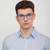 LENSKART BLU | Zero Power Bluecut & Antiglare Computer Eyeglasses | Gaming Glasses | Grey Full Rim Rectangle | For Men & Women | Medium | LB E13527