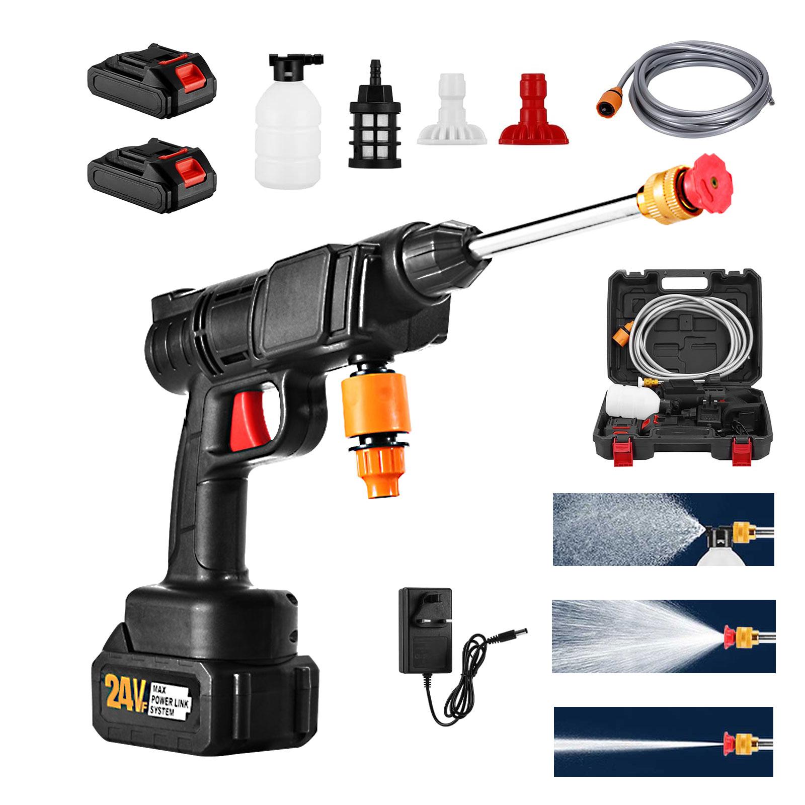 300W 30Bar Cordless High Pressure Car Washer Spray Water Gun 2x15000mAh Lithium Battery Household Electric Car Wash Machine