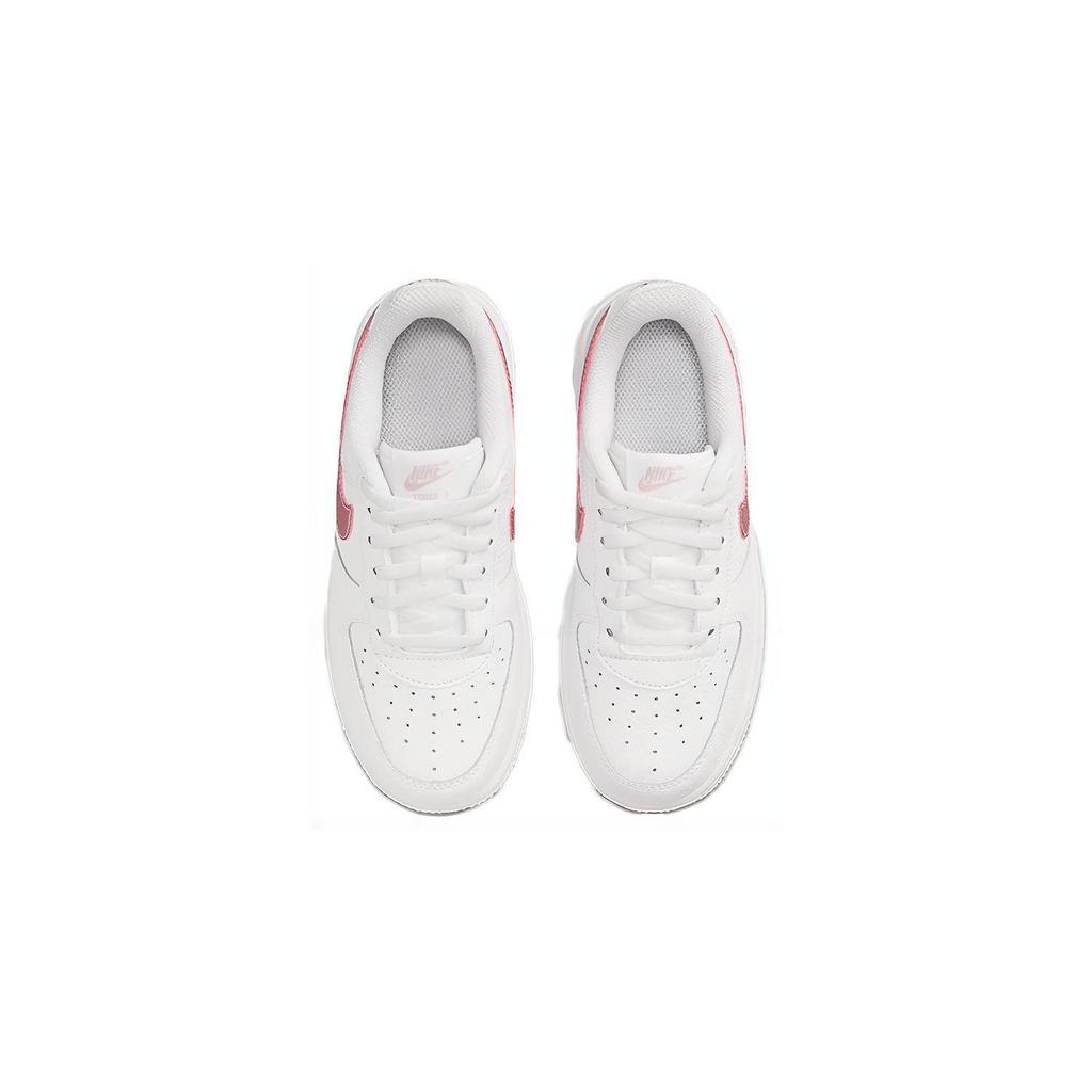 Nike Air Force 1 Slip Resistant Abrasion Resistant Low Top Skateboard Shoes White Pink Children Aged 3 7 Years Old CZ1685-104