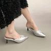 Elegant Pointed Toe Transparent PVC Heart High Heels Mules Slipper Shoes Women 2025 Black White Red Shoes Luxury Designer Pumps