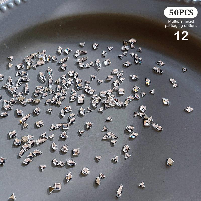

50 шт. нерегулярных мини-алмазных украшений для ногтей, смешанная загрузка, стереоскопические аксессуары для ногтей, роспись ногтей, маникюрный салон, мастера по маникюру as the picture