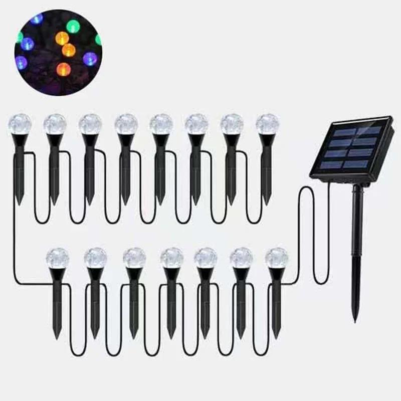 

RGB Solar Garden Light String Waterproof Christmas Decoration Lights 2026 Lawn Chain Lamp for Outdoor Festive Lighting Multicolor Light-15LED