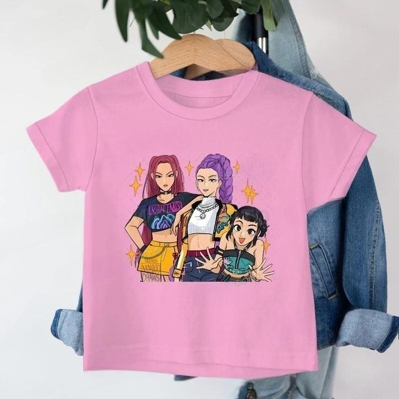 

Детская футболка KPop с принтом «Охотники на демонов», модные повседневные топы, 2025, футболка с круглым вырезом, мультяшная, для девочек и мальчиков, повседневная одежда для маленькой девочки 130