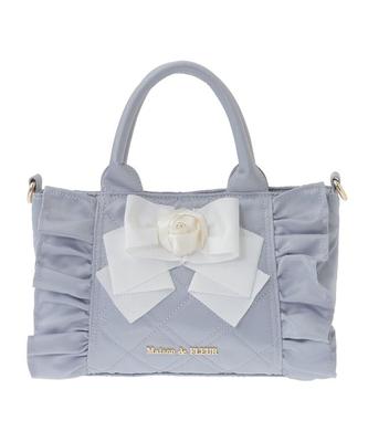 Maison De Fleur Rose 2-Way Quilted Mini Tote Bag, Women's, Grayish Blue, 08000528000