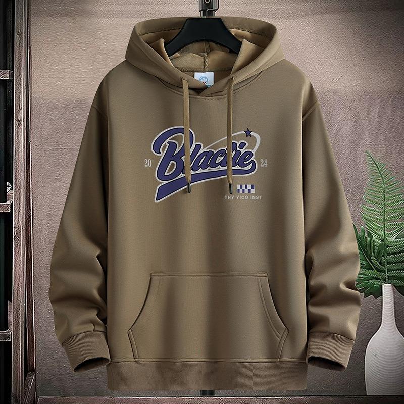BFCCQB Men's Fashion Long Sleeve Casual Solid Color Print Autumn Winter Hoodie