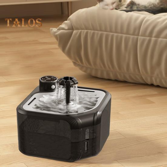 2.8L/95oz Wireless Cat Water Fountain Ultra Quiet Pet Water Dispenser Automatic Dog Fountain with Motion Sensor And Stainless Steel Lid for