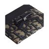 DIOR OBLIQUE Cotton With Cow Leather Card Holder Womens Blue