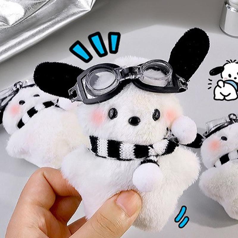 

1 шт. Аксессуары для DIY Кавайный брелок Sanrio Плюшевая кукла Pochacco Аниме Мультяшный кулон для сумки Брелок для ключей от машины Игрушка для ребенка Подарок