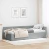 L Shaped Bed Frame with Headboard Light Gray 31.5  X 78.7  (80 Cm X 200 Cm) Fabric