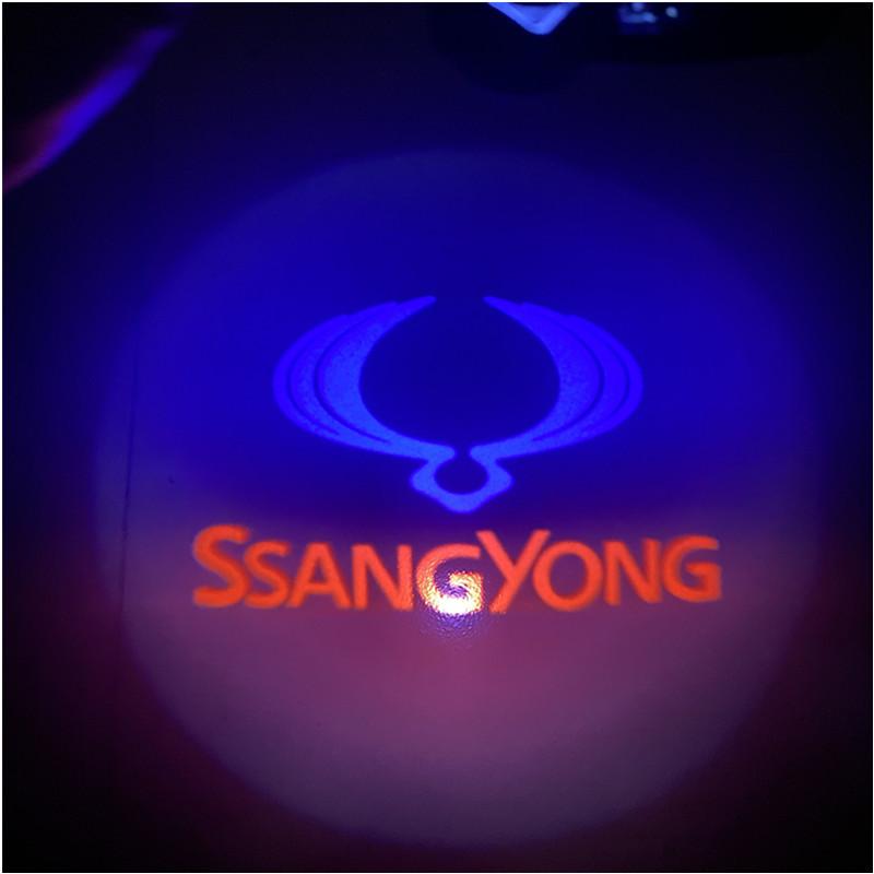 Car Door Lights Welcome Lamp Ghost Projector Badge Lamp For Ssangyong Rexton 2 Tivolan Musso Tivoli Kyron Actyon Sport Korando