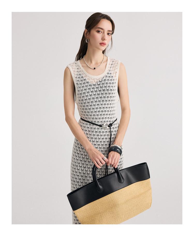 Mulberry Silk & Linen 26 Summer Sleeveless Knitted Long Dress