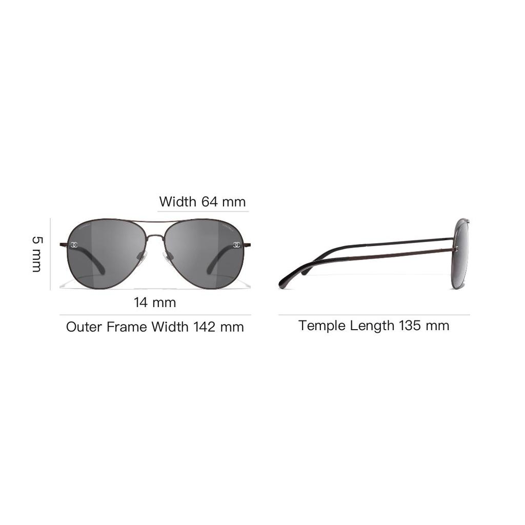 Chanel Gafas de sol de aviador con montura de metal unisex Gafas de sol CH4189TQ-C11287