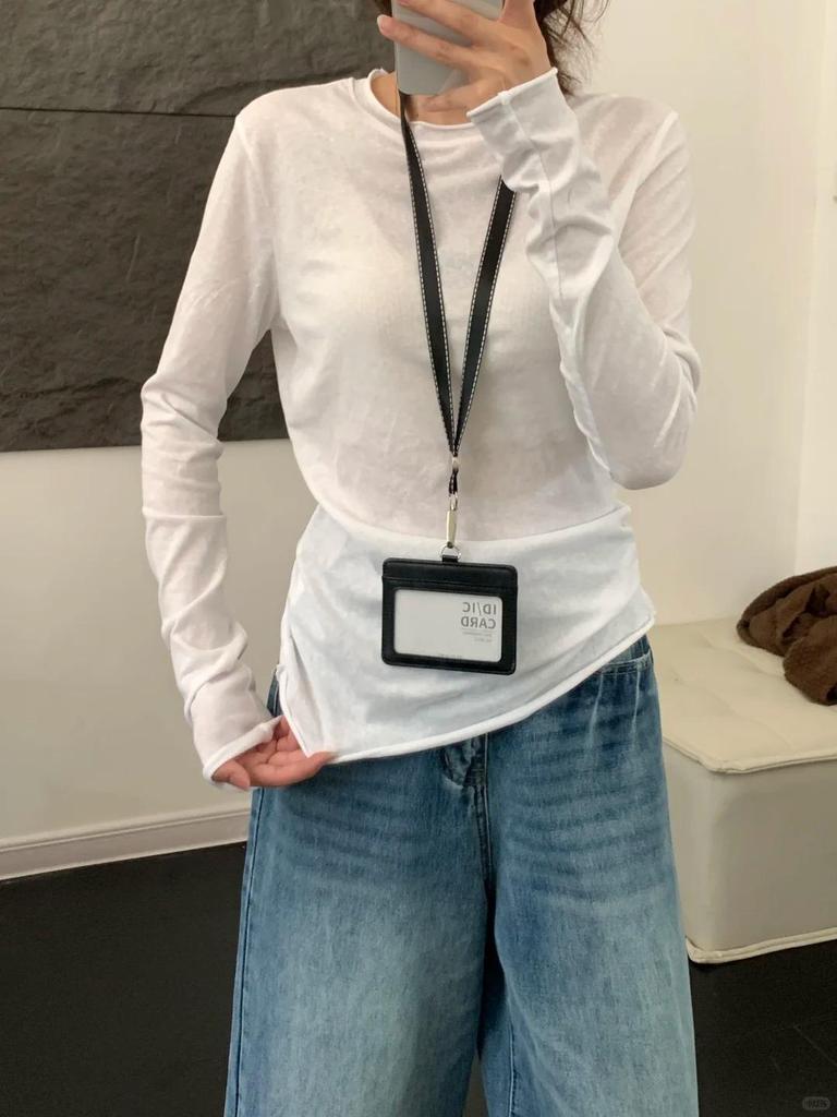 Korean Style Purple Long Sleeve Sun Protection Base Layer Top Women's Slim Fit Sweet and Spicy T-shirt