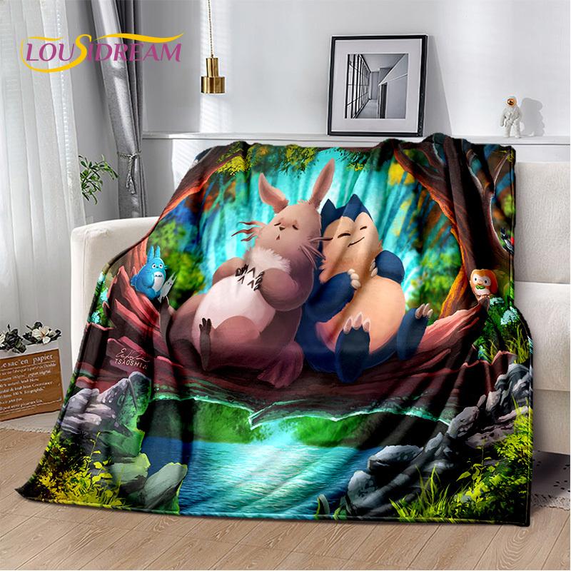 3D Japan Anime T0T0R0 Cartoon Soft Blanket,Soft Throw Blanket for Home Bedroom Bed Sofa Picnic Travel Cover Child Gift
