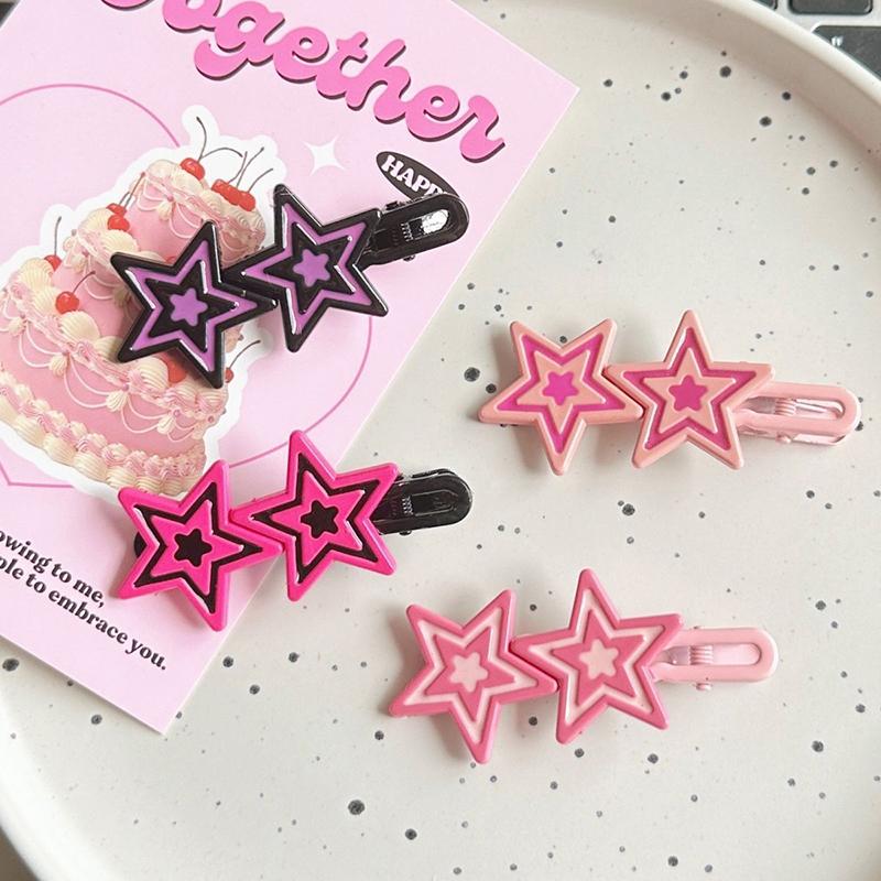 Y2K Star Hairpin Shiny Star Hair Clips New Fashion Side Bang Duck Mouth Clip Hair Accessories For Cool Girls
