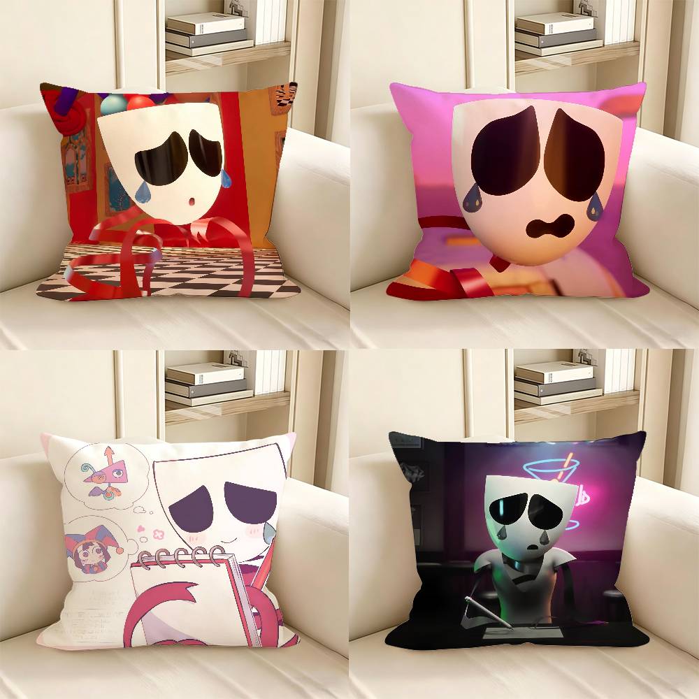 pc Ggangle Jax Zzooble Cute Cartoon Pillow Case Fashion Square Pillowcase Bedroom Sofa Room Ins Decoration Leisure