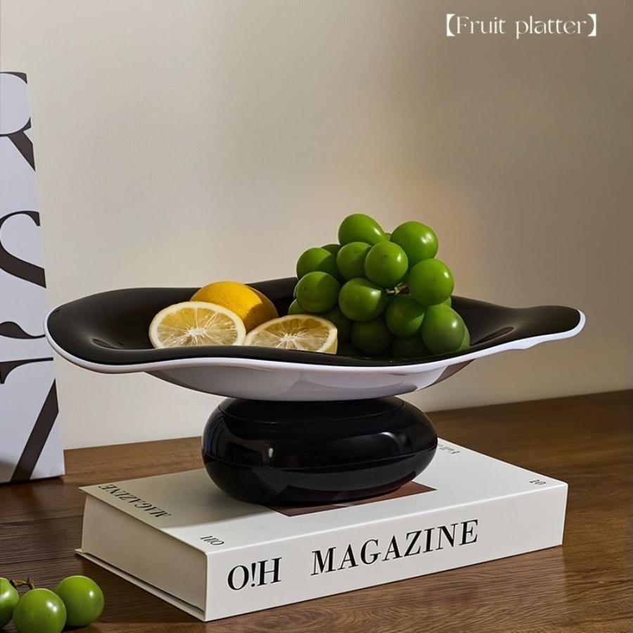 Kitchen Tray Plastic Fruit Bowl Draining Rack Coffee Table Display of Snacks Candy Nuts Home Decor Gifts Storage Accessories