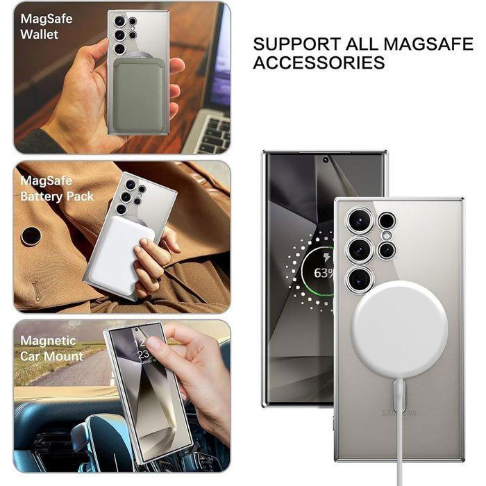 Case for Samsung Galaxy S26 Ultra, Transparent Protection Silver Contour with Magnetic Circle