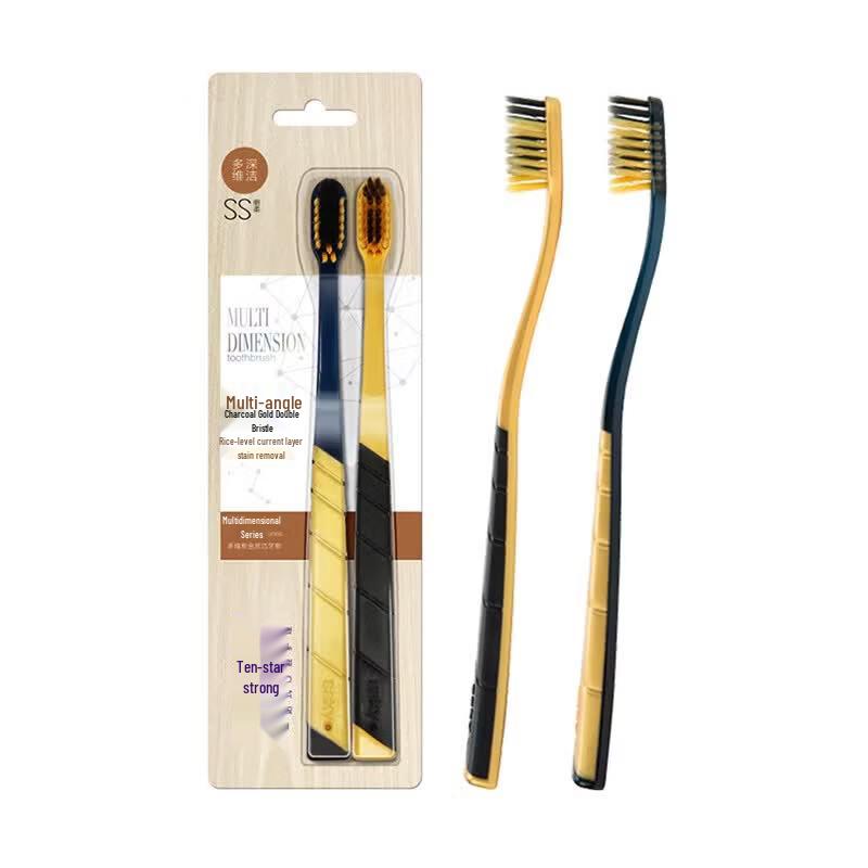 Shuke Multi-dimensional Charcoal Gold Soft Bristle Toothbrush