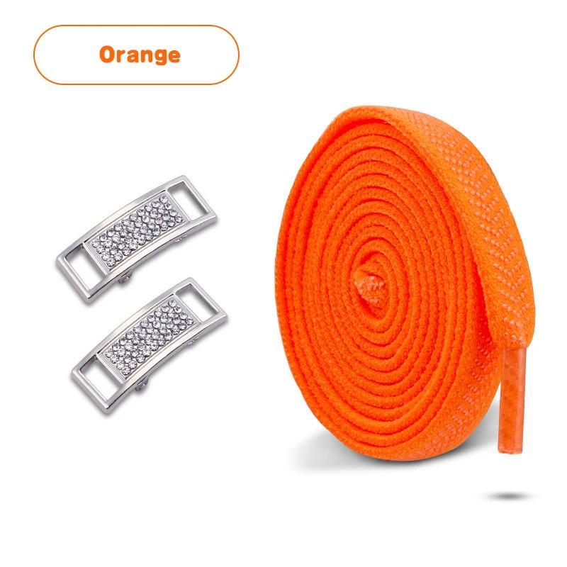 Silver Diamond Lock Shoelaces Without Ties Flat Shoelace for Shoes Accessories Elastic Laces Sneakers Tennis No Tie Shoe Laces