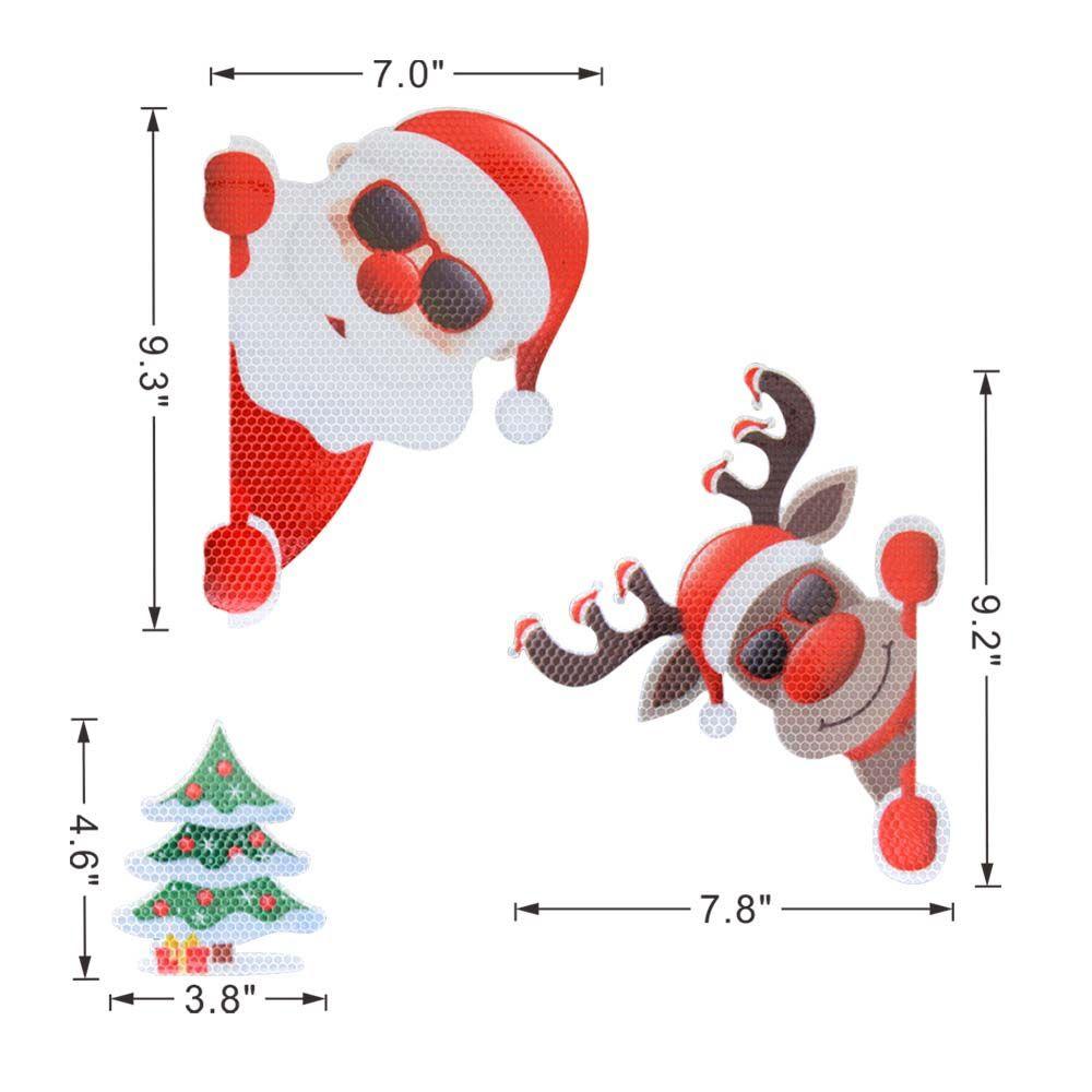 Car Styling Decoration Car Magnetic Reflective Decal Exterior Accessories Christmas PVC Stickers