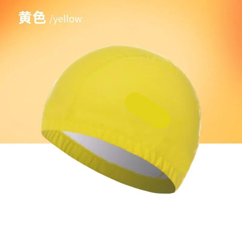 PU Fabric Swimming Cap for Men Women Waterproof Swim Pool Hat Water Sport Protect Ears Long Hair Bathing Caps Cover for Adults
